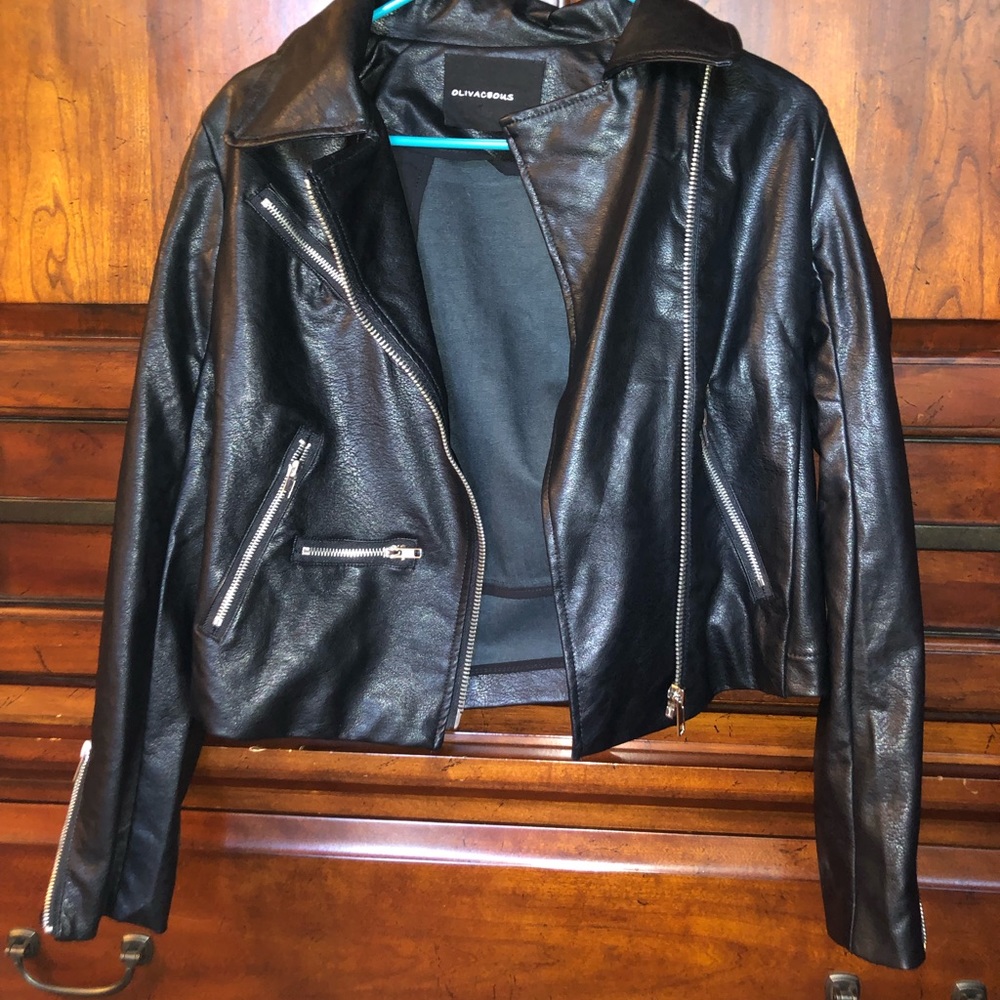 Black leather jacket